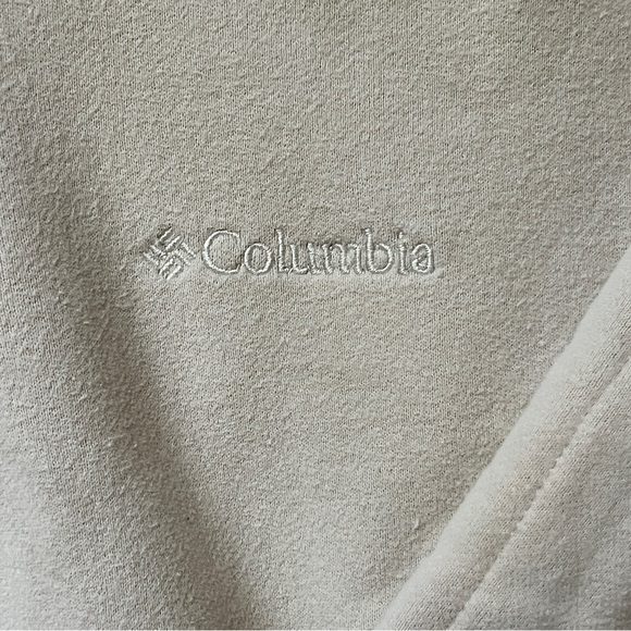 Columbia Mens 1/4 zip pull over fleece inside beige cotton blend size M - Picture 5 of 7